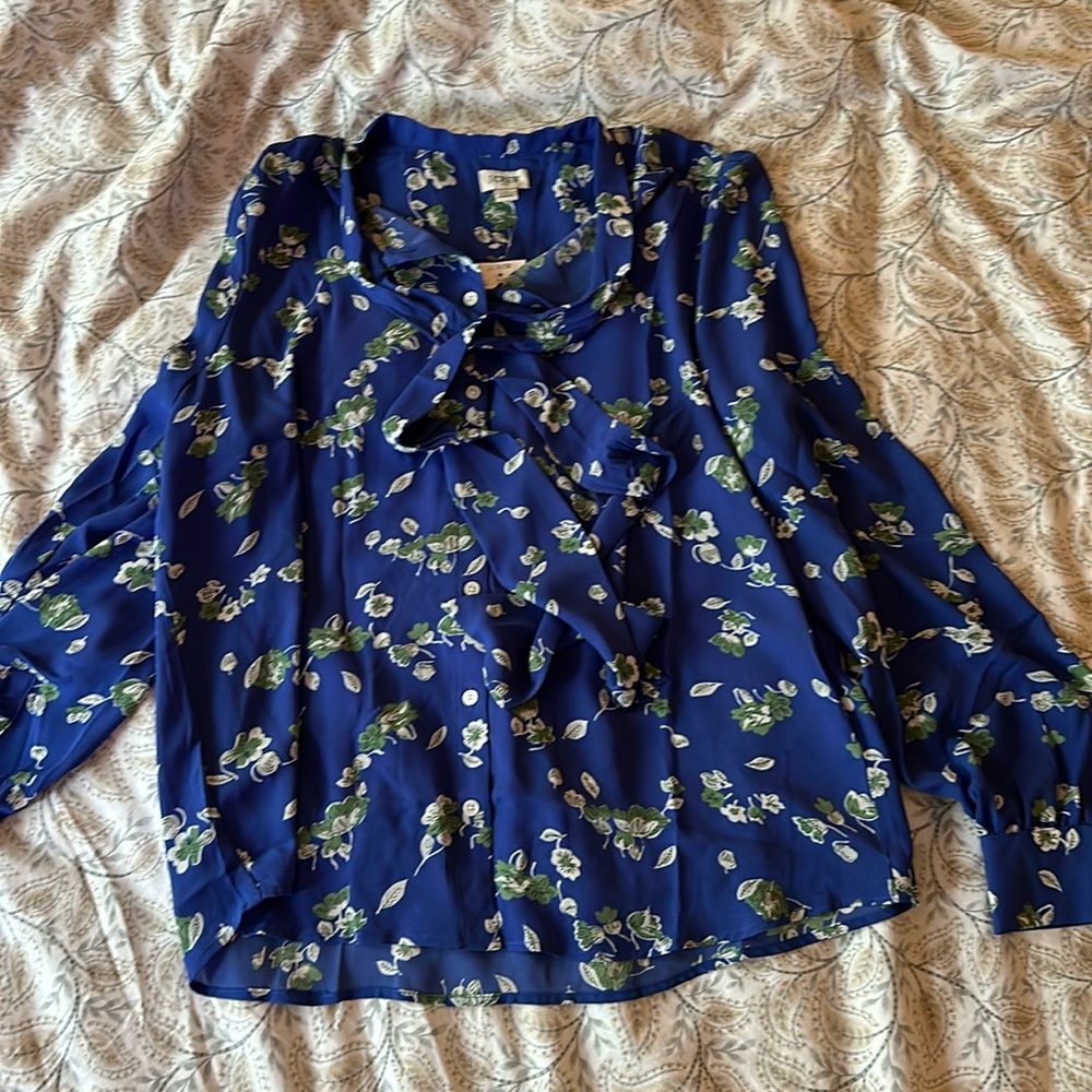 Jcrew tie blouse, NWT, M